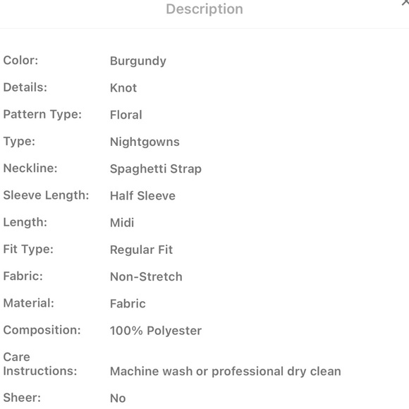 SHEIN Burgundy Floral Nightgown - Plus Size - Picture 4 of 4